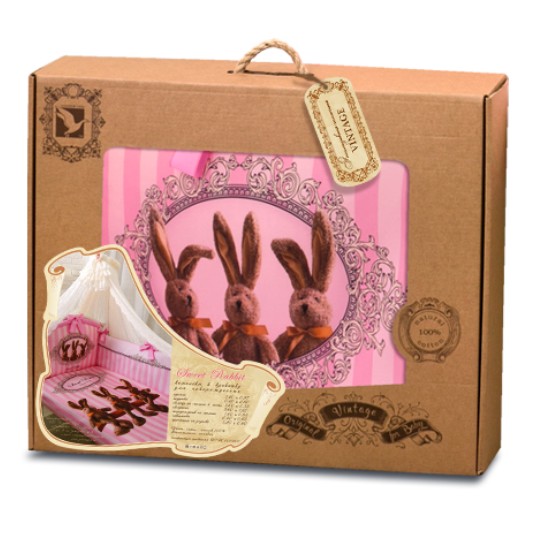 Комплект 7 предметов "Sweet Rabbit" розовый, арт. 1716 Комплект 7 предметов "Sweet Rabbit" розовый, арт. 1716
