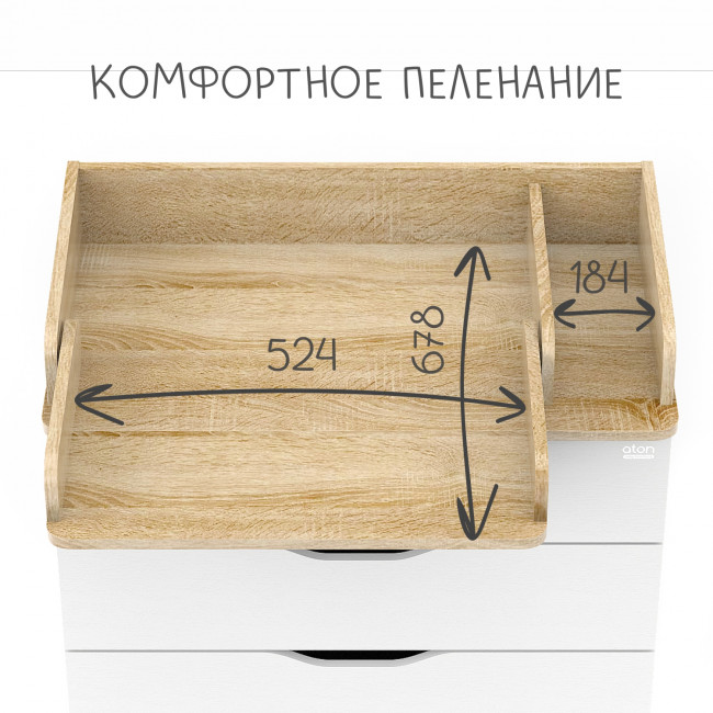 АТОН Комод "Loft" 804, дуб сонома/белый АТОН Комод "Loft" 804, дуб сонома/белый